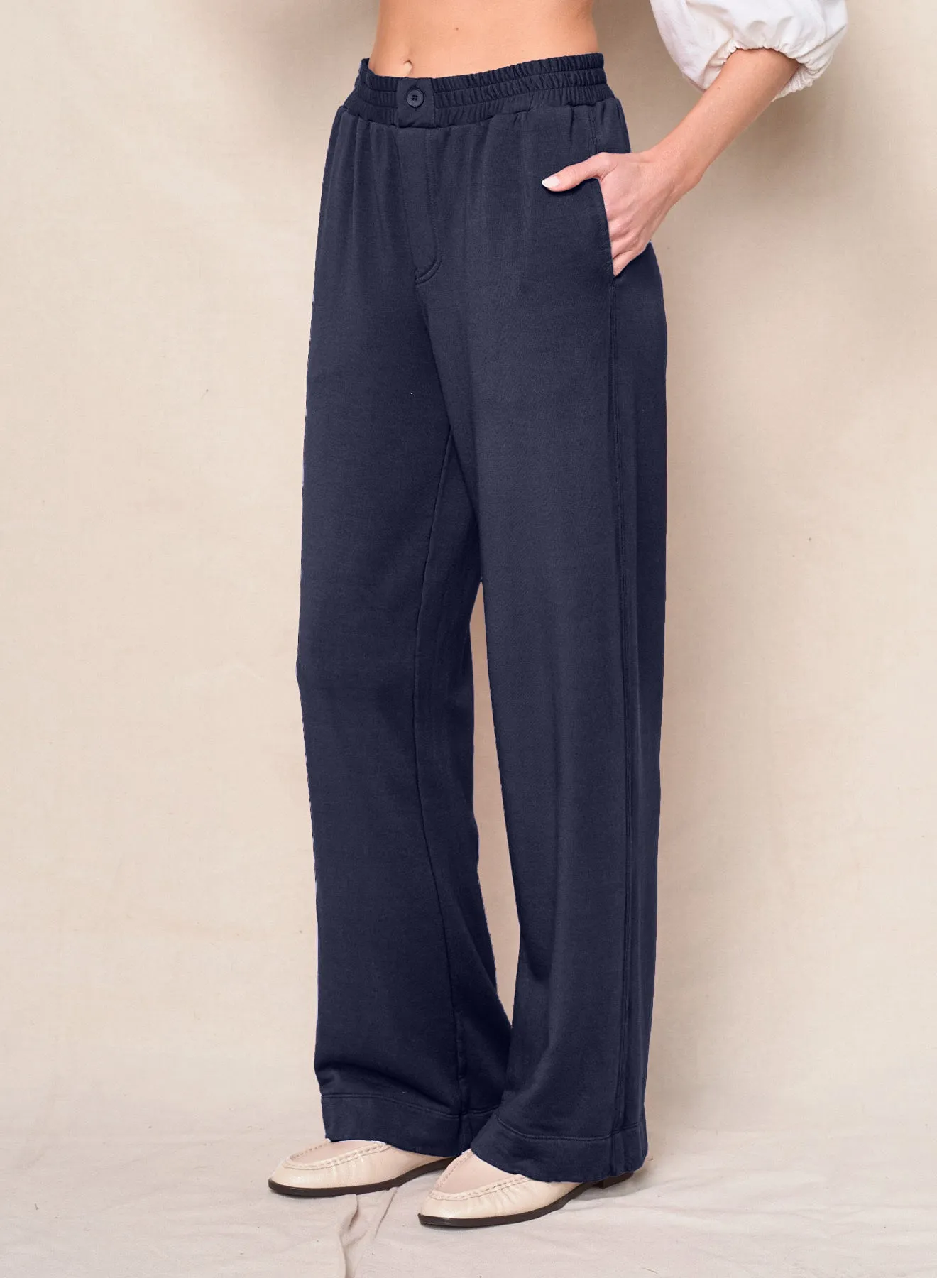 Softest Fleece Trouser in New Navy sold by Bailey 44