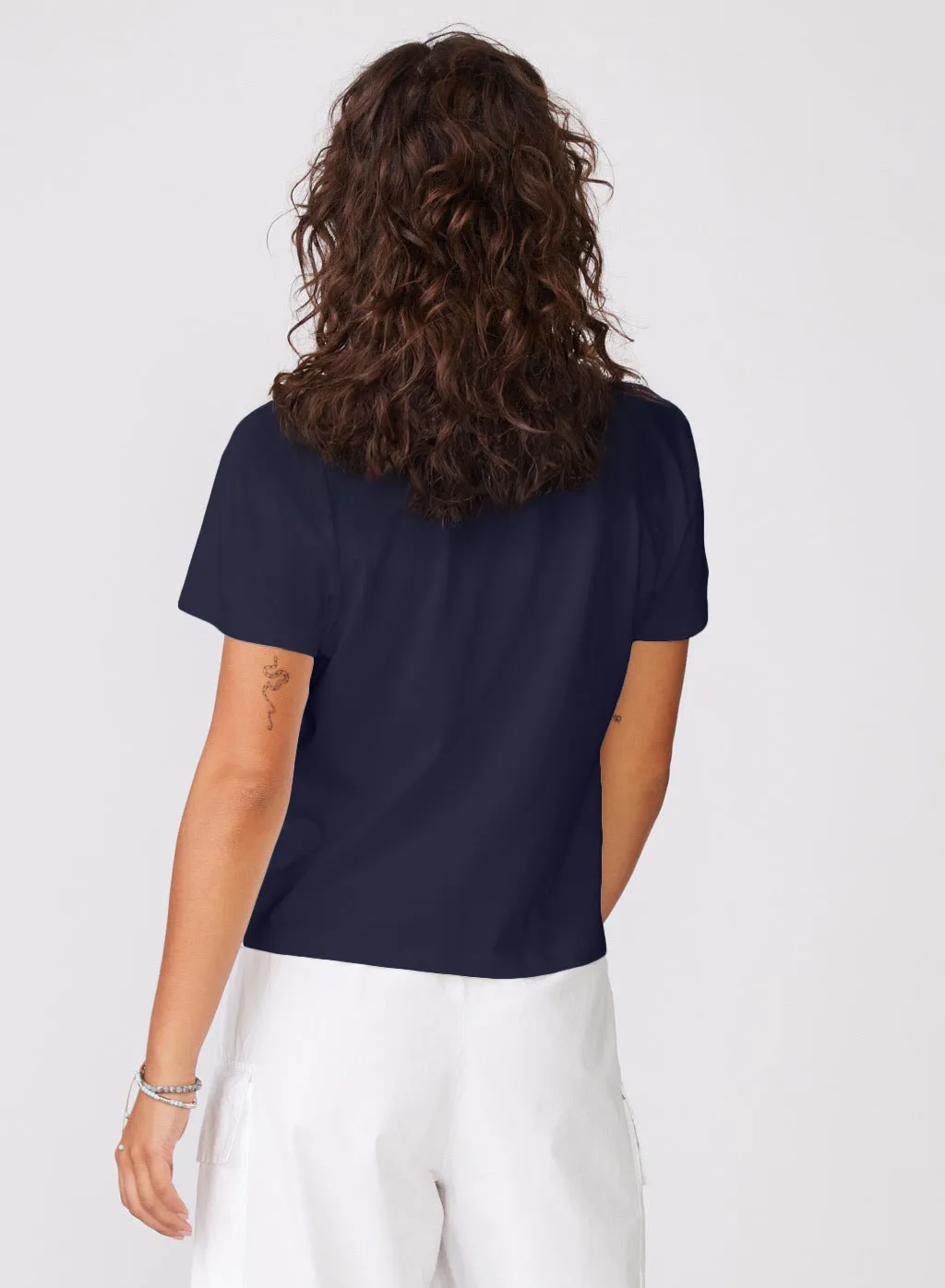 Cloud Jersey Short Sleeve Crew Tee in New Navy sold by Bailey 44 product image thumbnail 3