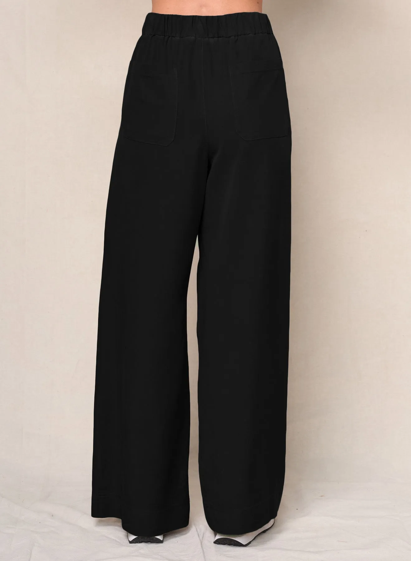 Drapey Twill Wide Leg Trouser in Black sold by Bailey 44 product image thumbnail 3