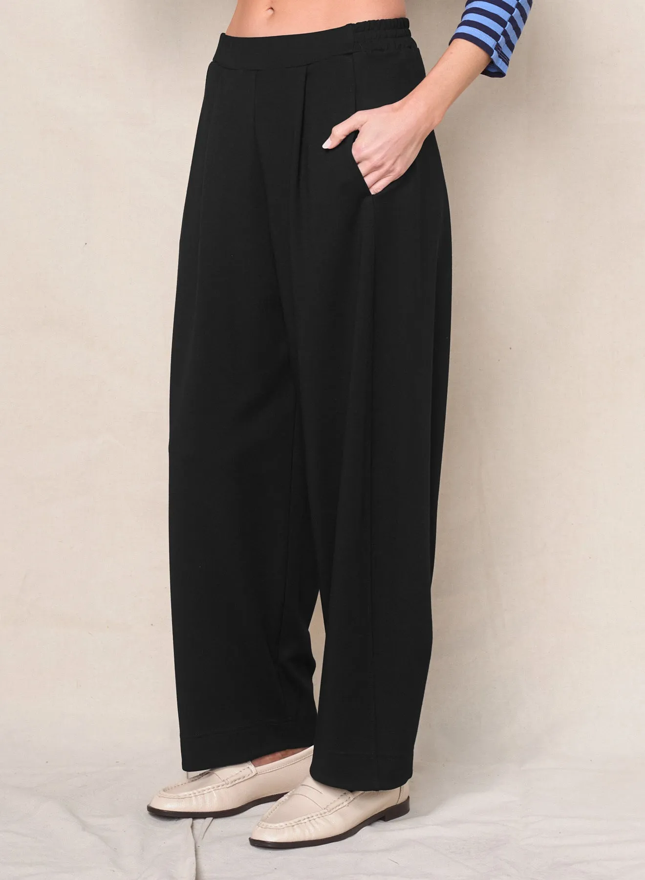 Luxe Ponte Barrel Trouser in Black sold by Bailey 44 product image thumbnail 3