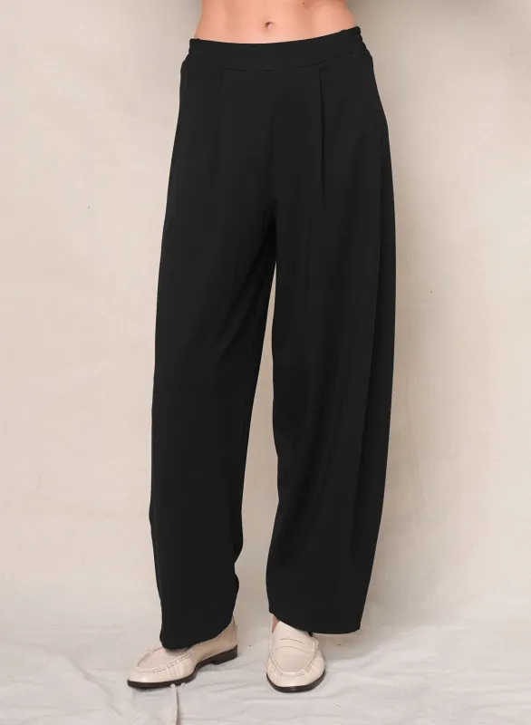 Luxe Ponte Barrel Trouser in Black sold by Bailey 44