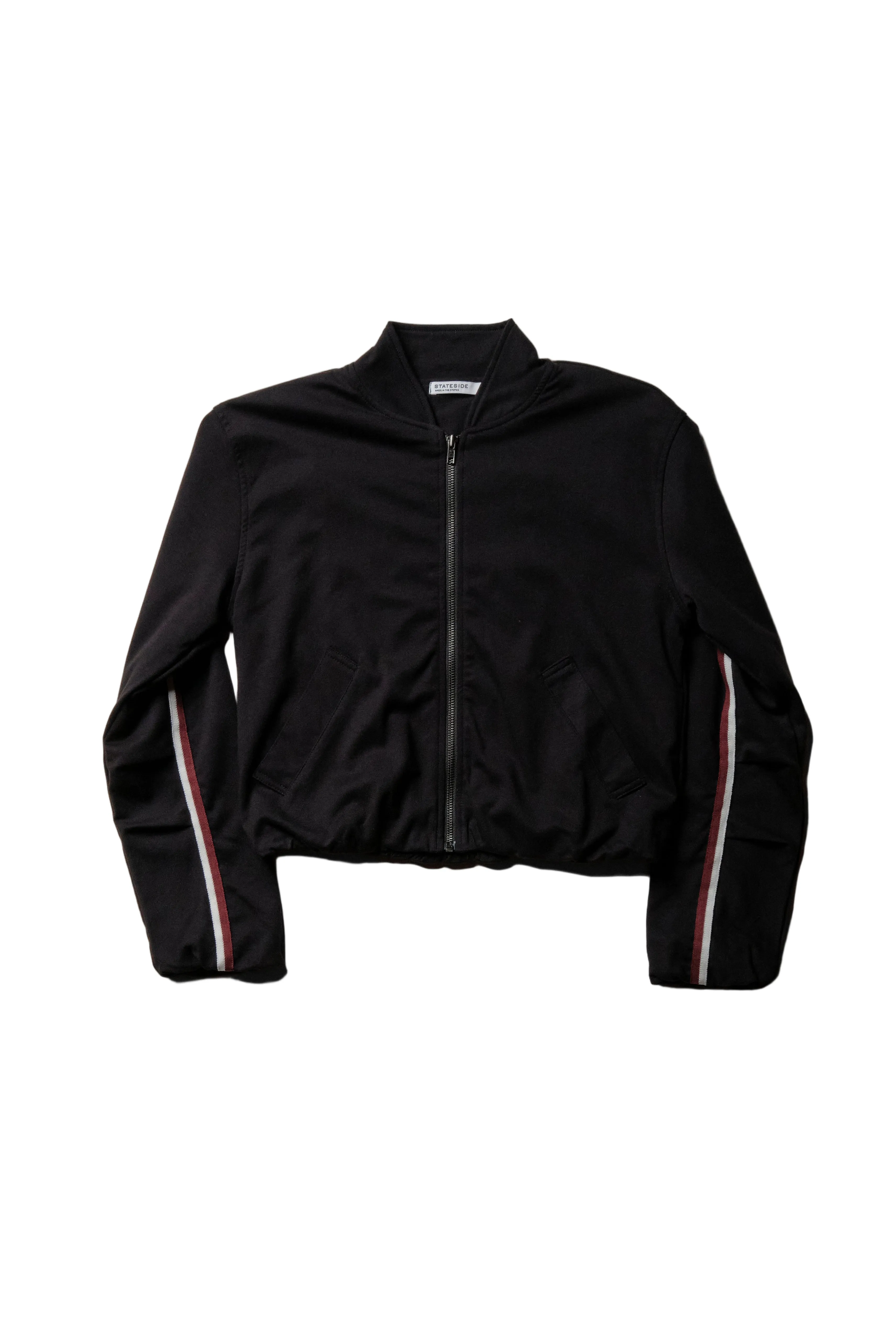 Luxe Ponte Bomber Jacket in Black sold by Bailey 44