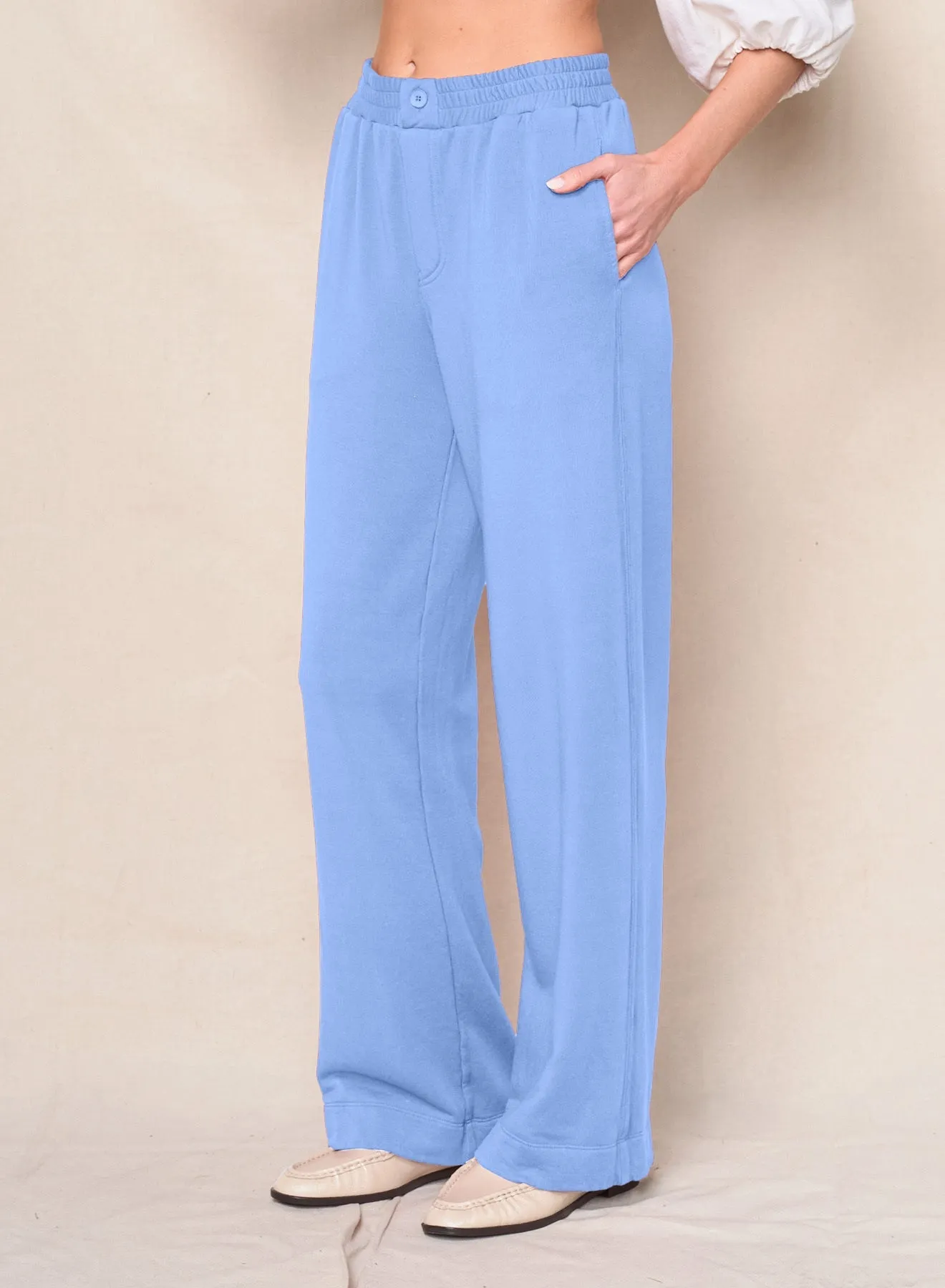 Softest Fleece Trouser in Blue Topaz sold by Bailey 44