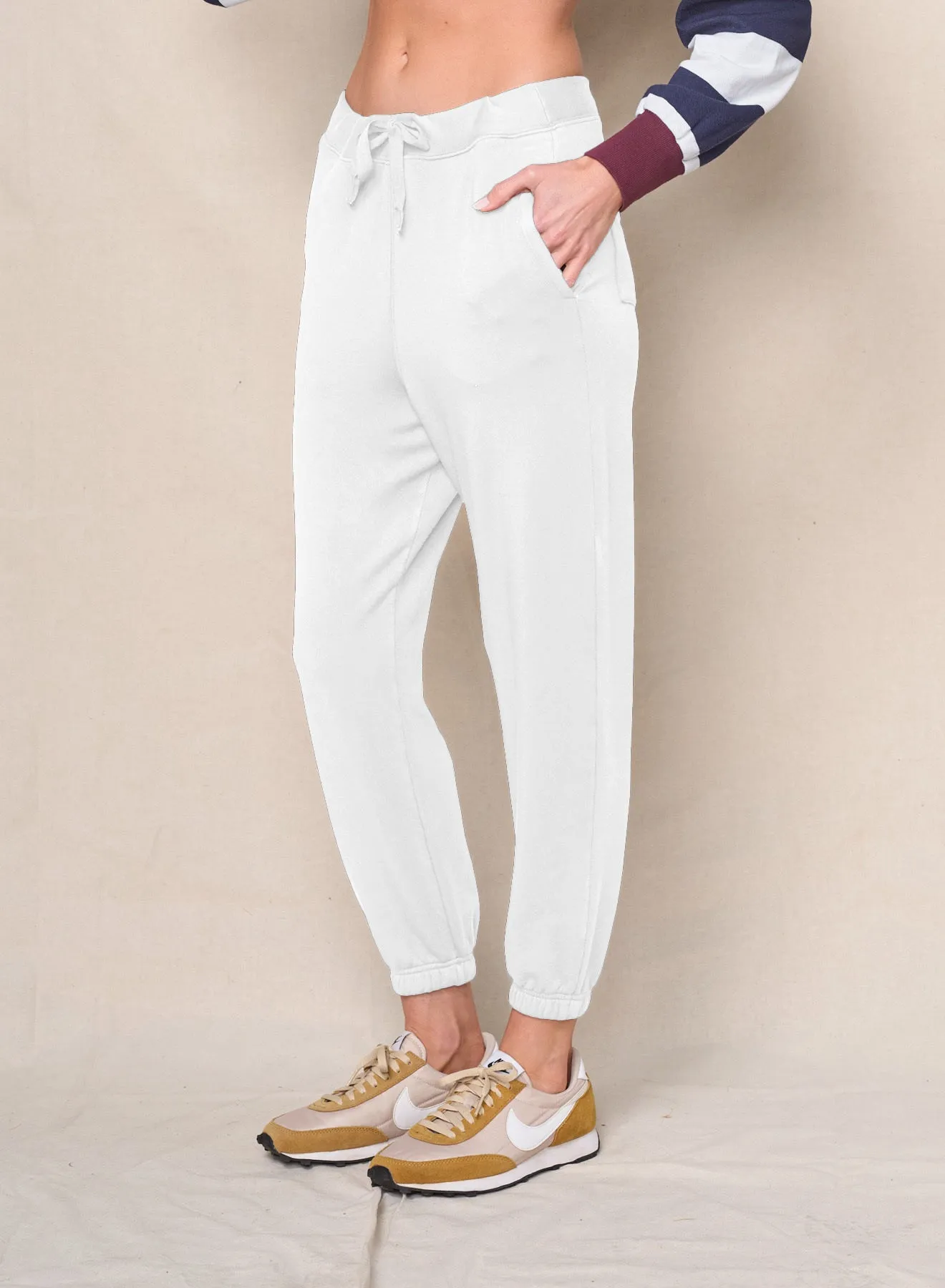 Softest Fleece Sweatpants With Pockets in White sold by Bailey 44 product image thumbnail 2