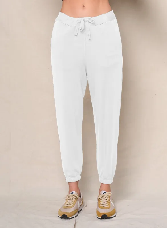 Softest Fleece Sweatpants With Pockets in White sold by Bailey 44