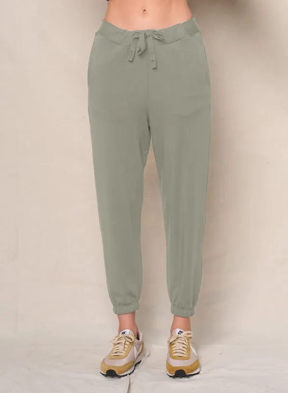 Softest Fleece Sweatpants With Pockets in Thyme sold by Bailey 44