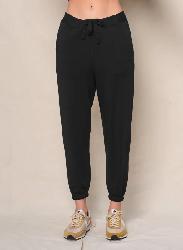 Softest Fleece Sweatpants With Pockets in Black sold by Bailey 44