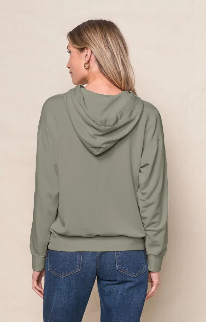 Softest Fleece Hood Pullover in Thyme sold by Bailey 44 product image thumbnail 3