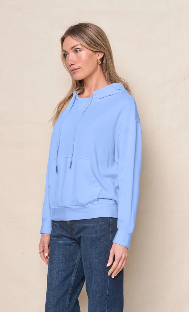 Softest Fleece Hood Pullover in Blue Topaz sold by Bailey 44 product image thumbnail 2