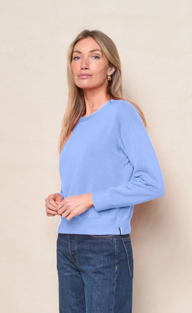Softest Fleece Crewneck Pullover in Blue Topaz sold by Bailey 44 product image thumbnail 4
