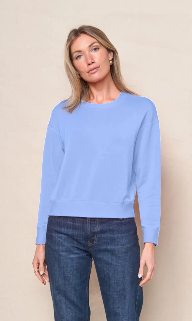 Softest Fleece Crewneck Pullover in Blue Topaz sold by Bailey 44 product image thumbnail 3