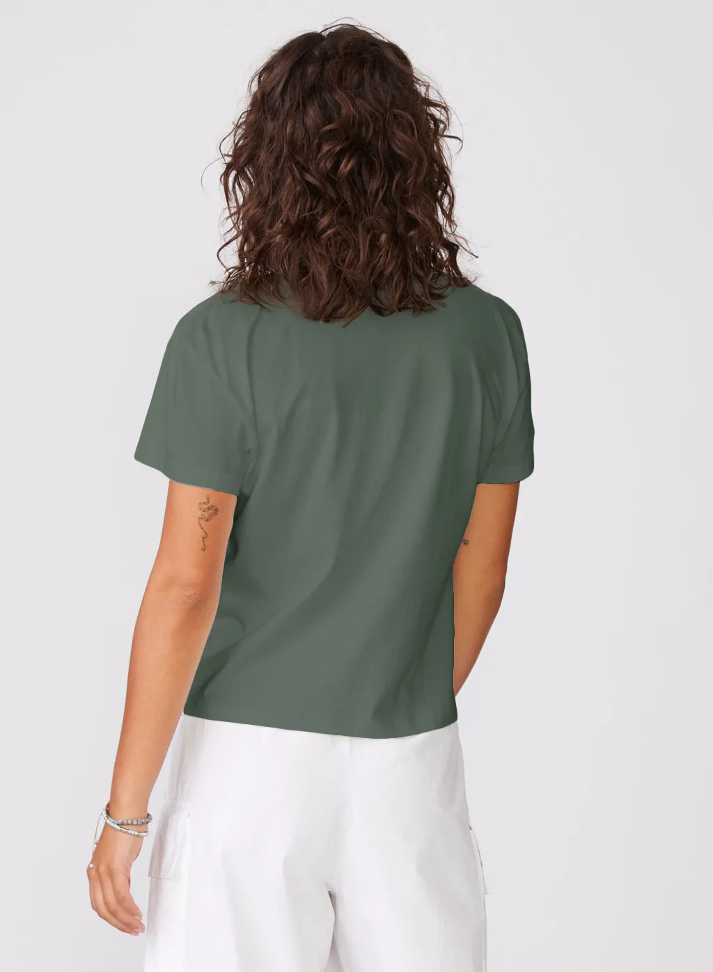 Cloud Jersey Short Sleeve Crew in Thyme sold by Bailey 44 product image thumbnail 3