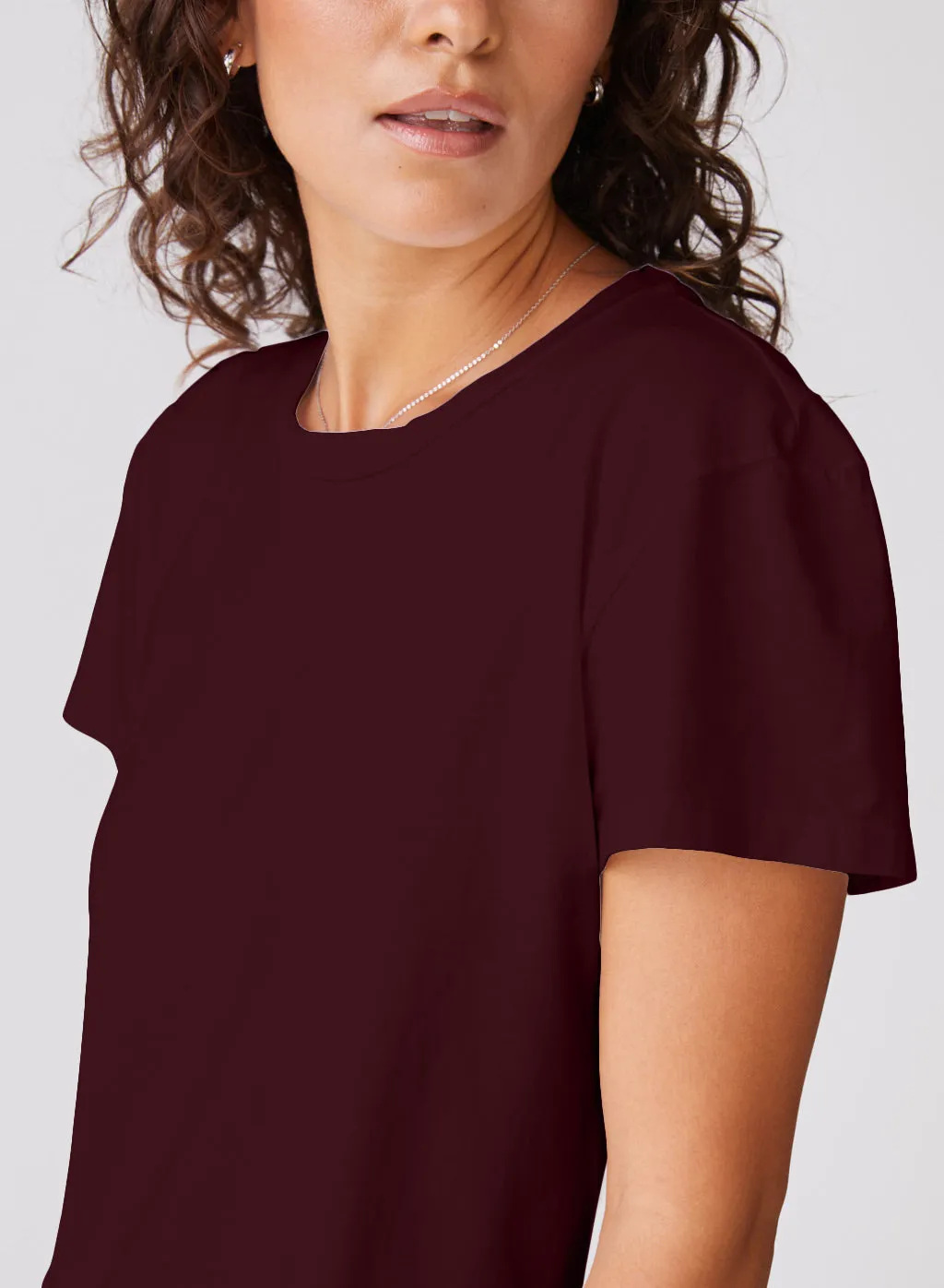 Cloud Jersey Short Sleeve Crew in Cabernet sold by Bailey 44 product image thumbnail 2