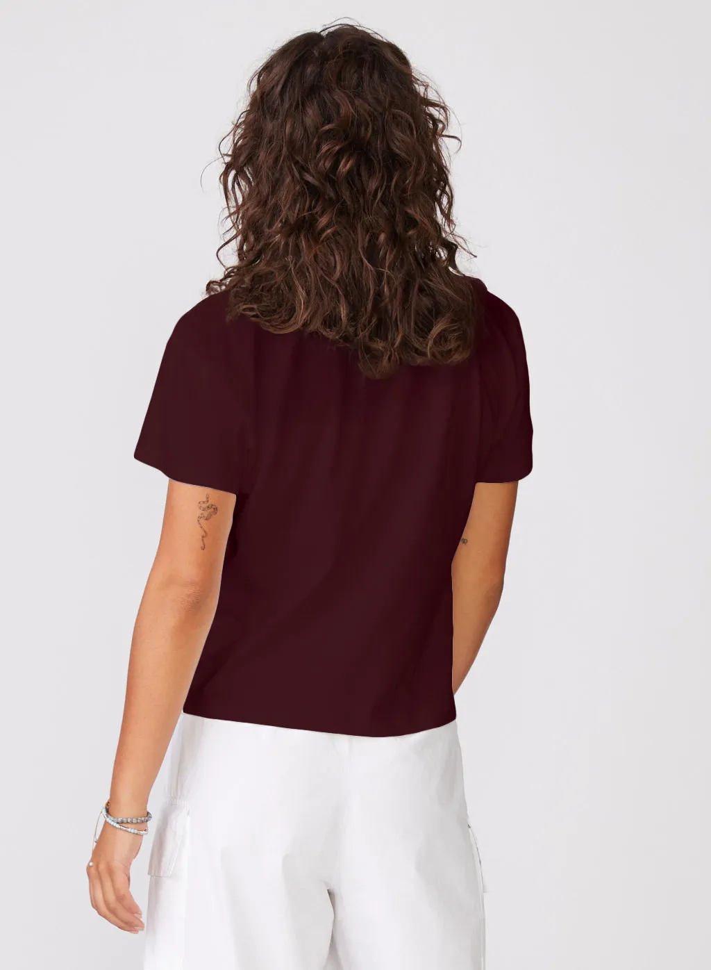 Cloud Jersey Short Sleeve Crew in Cabernet sold by Bailey 44 product image thumbnail 3