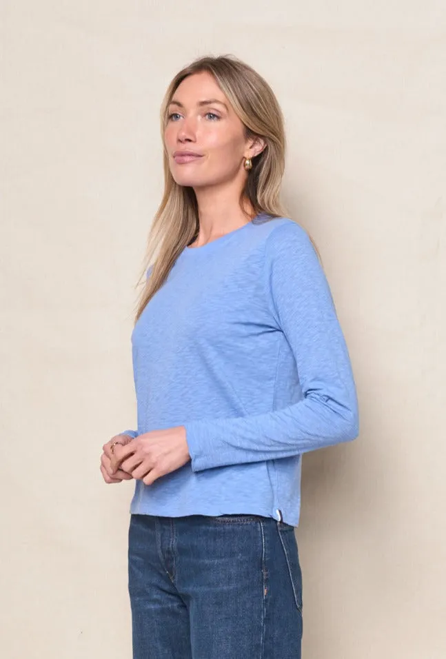 Supima Slub Jersey Long Sleeve Crew in Blue Topaz sold by Bailey 44 product image thumbnail 2