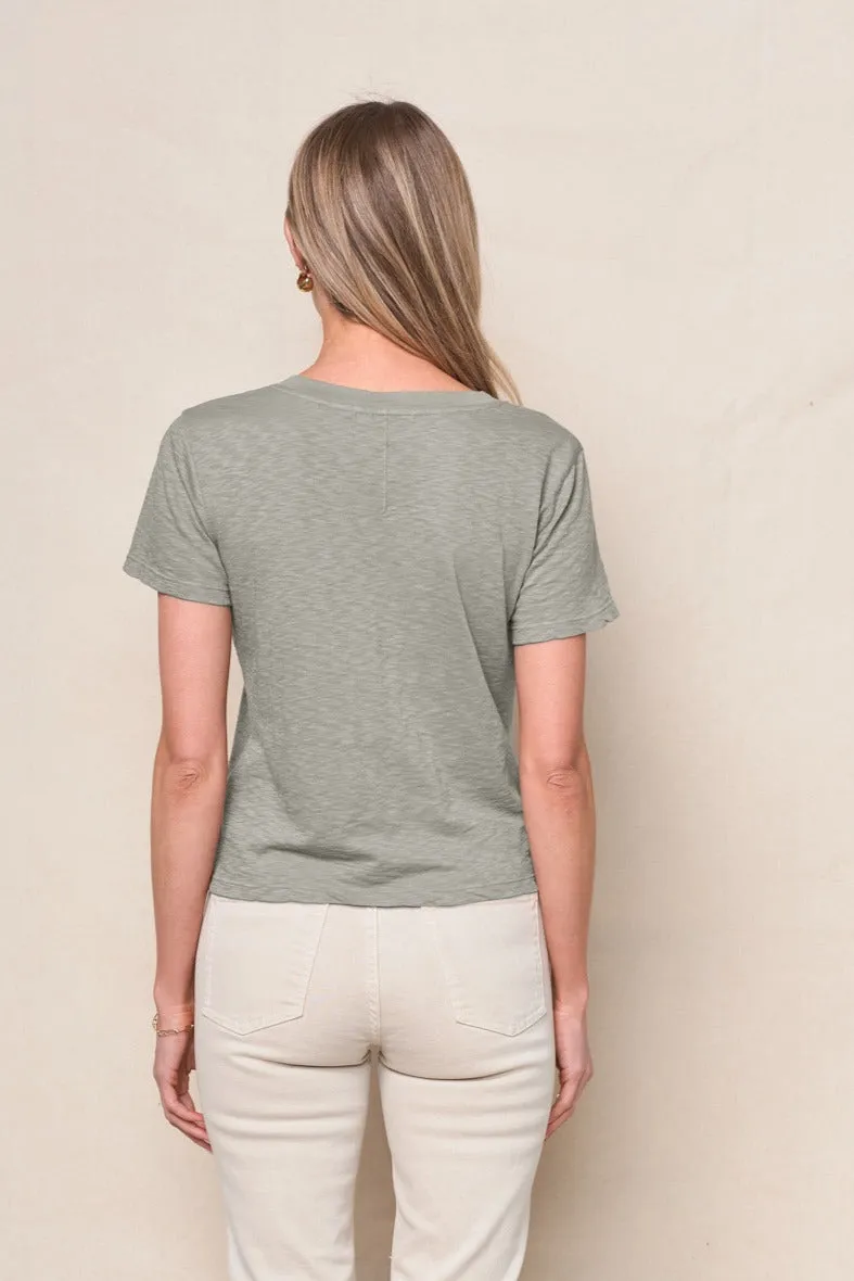 Supima Slub Jersey Short Sleeve V-Neck in Thyme sold by Bailey 44 product image thumbnail 4
