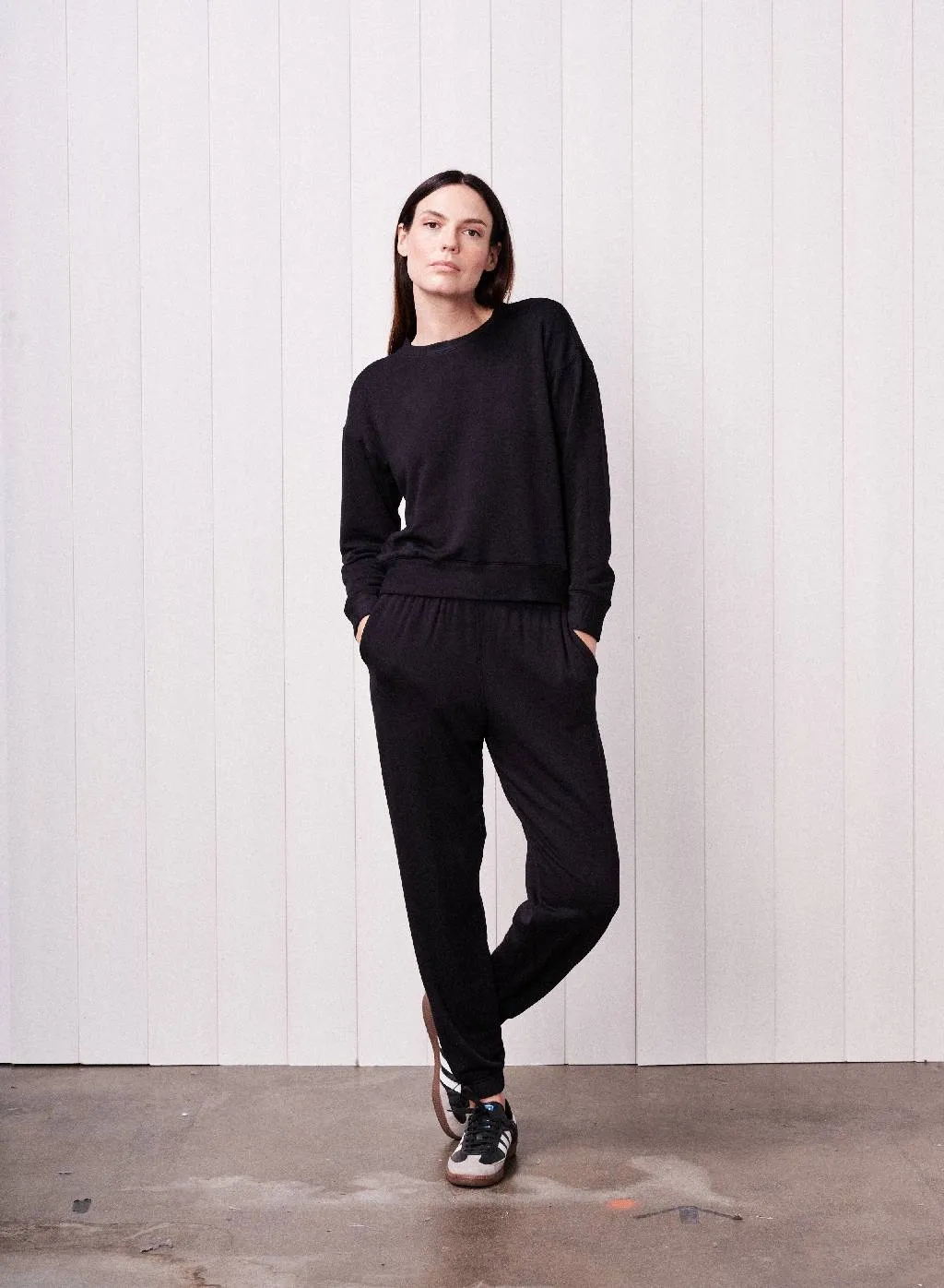 Softest Fleece Crewneck Pullover in Black sold by Bailey 44 product image thumbnail 2