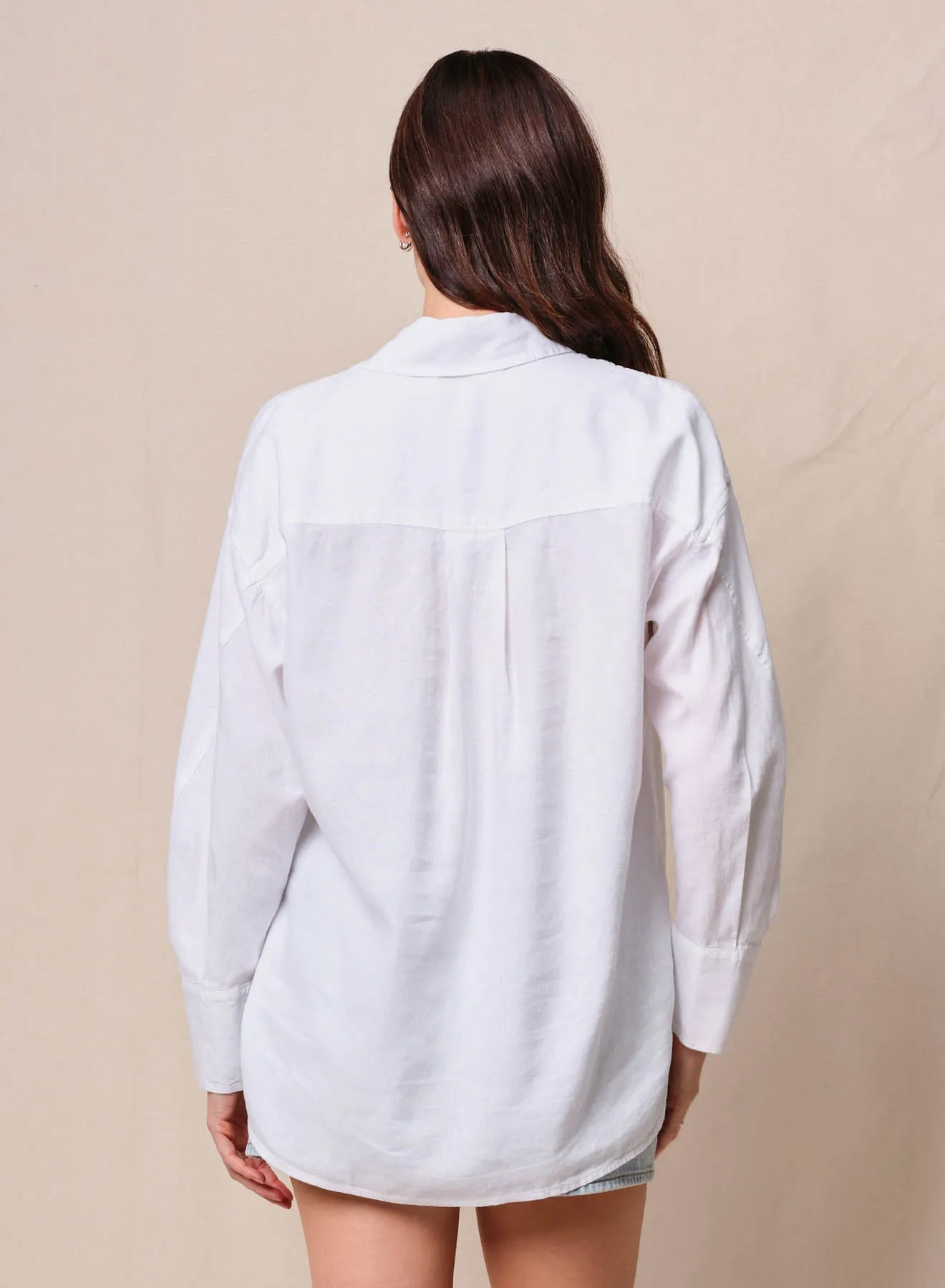 Linen Oversized Shirt in White sold by Bailey 44 product image thumbnail 2