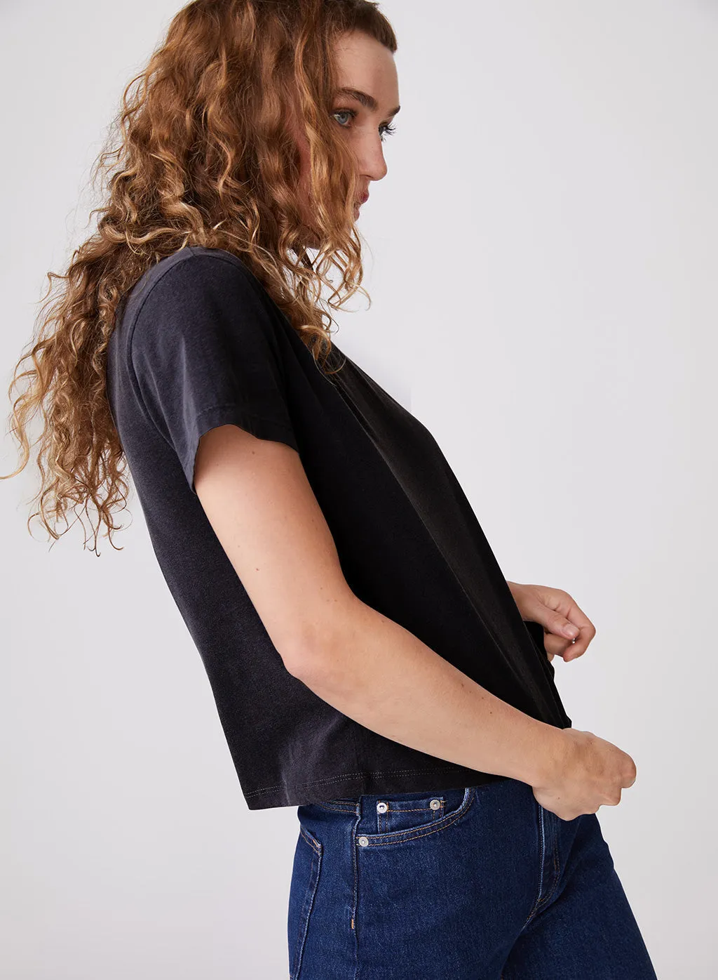 Cloud Jersey Short Sleeve Crew Tee in Black sold by Bailey 44 product image thumbnail 2