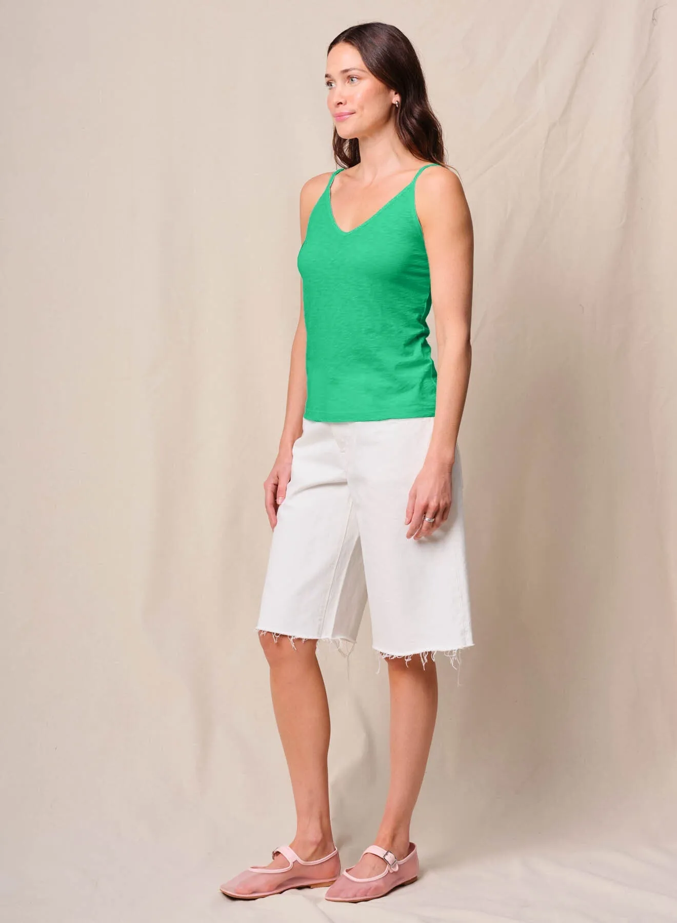 Supima Slub Jersey V-Neck Cami in Kelly Green sold by Bailey 44 product image thumbnail 2