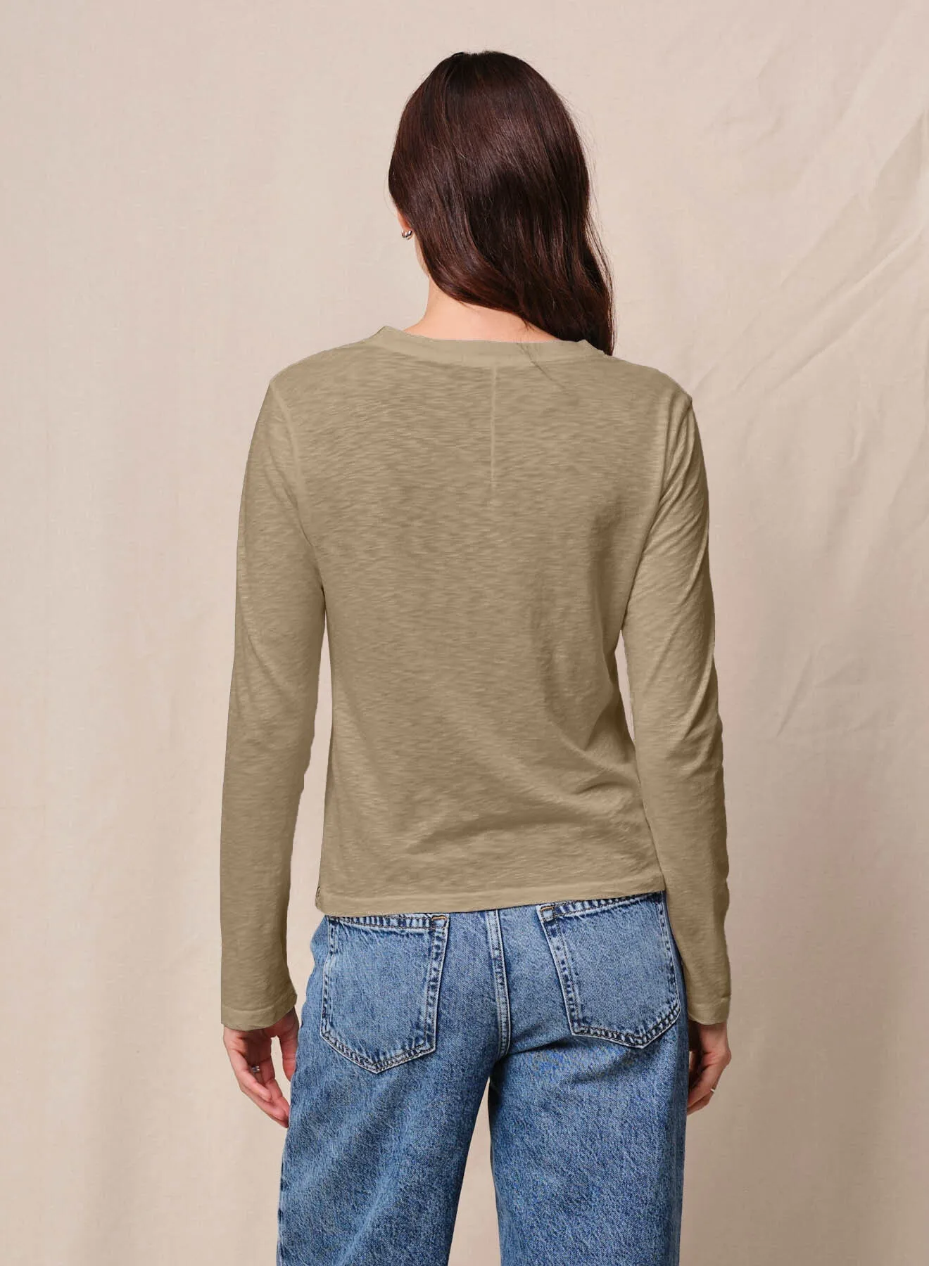 Supima Slub Jersey Long Sleeve Crew in Bay Leaf sold by Bailey 44 product image thumbnail 2