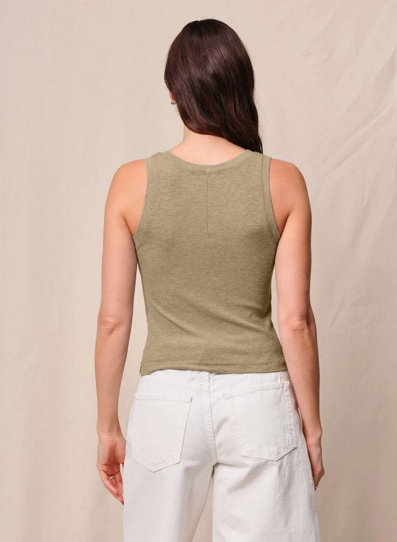 Fine 2X1 Rib Scoop Tank in Bay Leaf sold by Bailey 44 product image thumbnail 4
