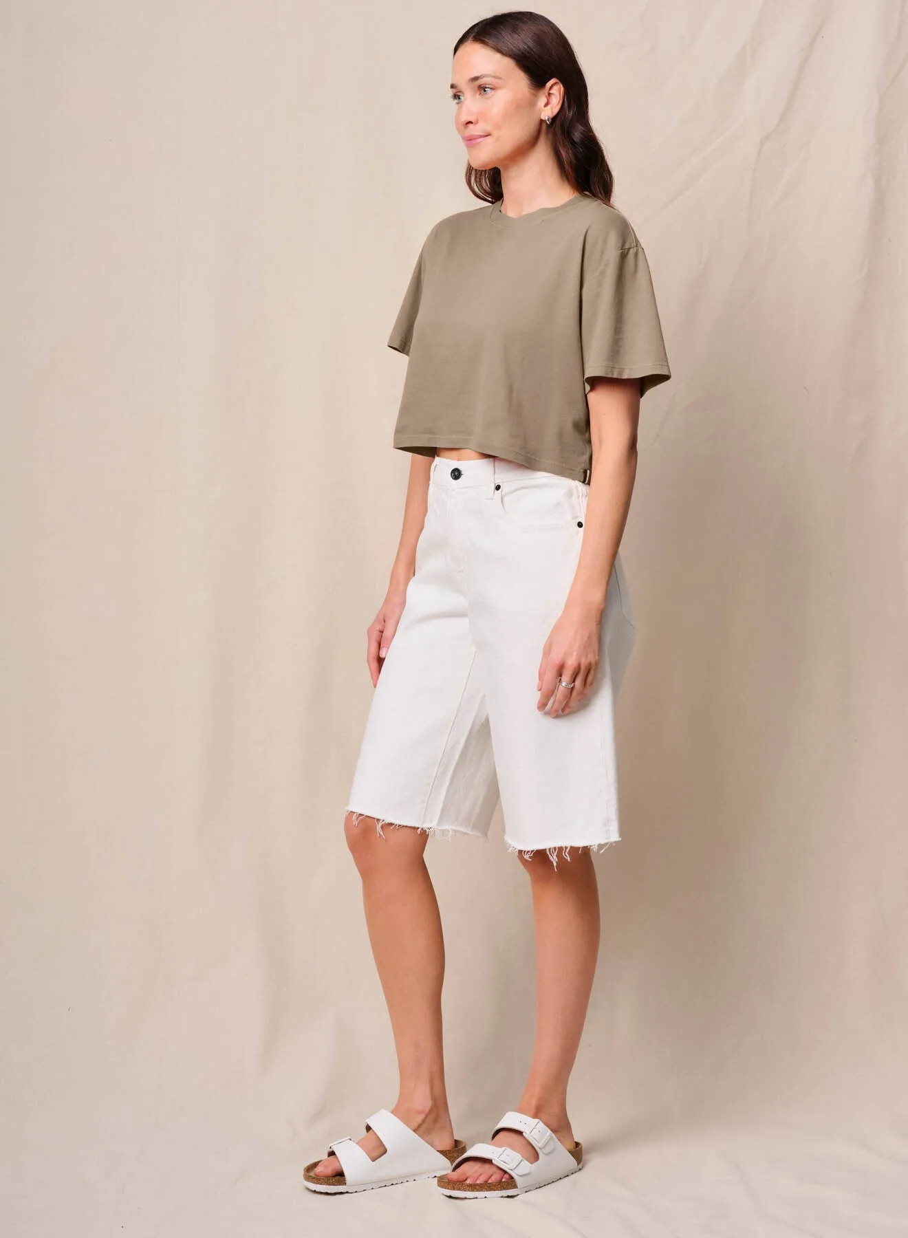 Cloud Jersey Cropped Boy Tee in Bay Leaf sold by Bailey 44 product image thumbnail 3