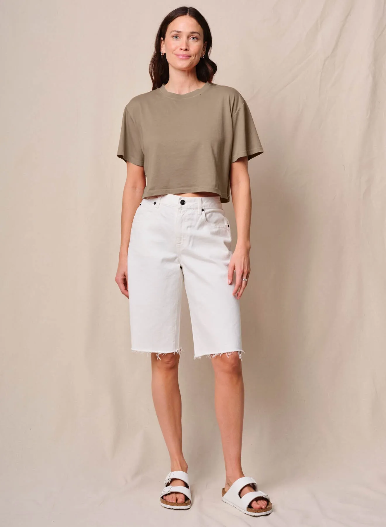 Cloud Jersey Cropped Boy Tee in Bay Leaf sold by Bailey 44 product image thumbnail 2