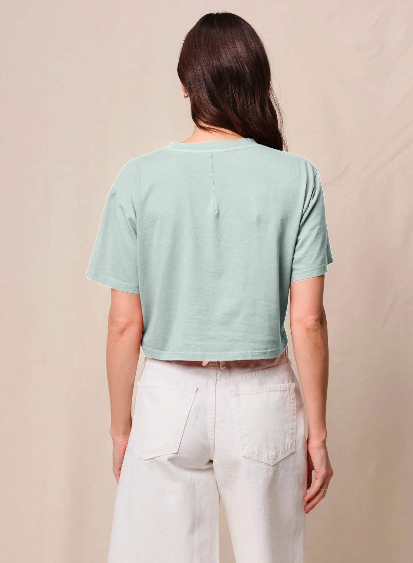 Cloud Jersey Cropped Boy Tee in Sea Glass sold by Bailey 44 product image thumbnail 4
