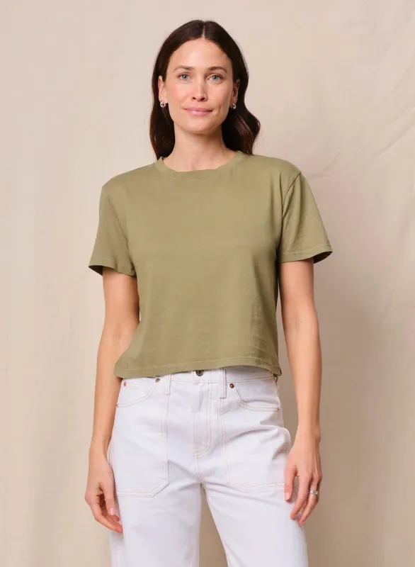 Cloud Jersey Short Sleeve Crew in Bay Leaf sold by Bailey 44