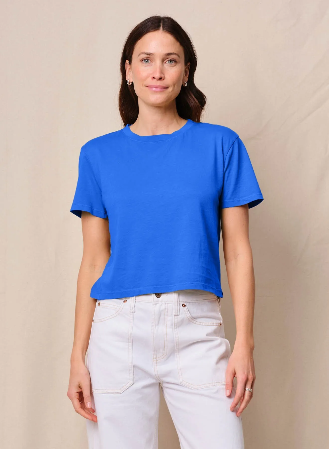 Cloud Jersey Short Sleeve Crew in Cobalt sold by Bailey 44