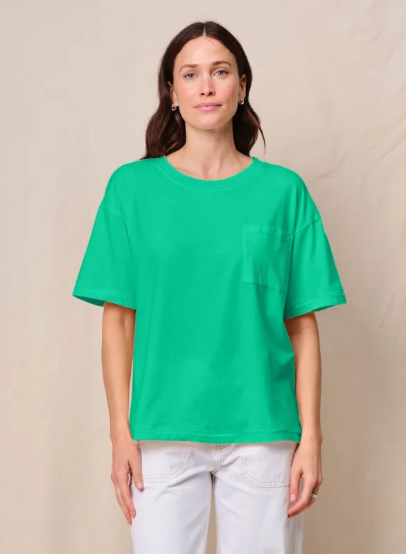 Cloud Jersey Oversized Pocket Tee in Kelly Green sold by Bailey 44