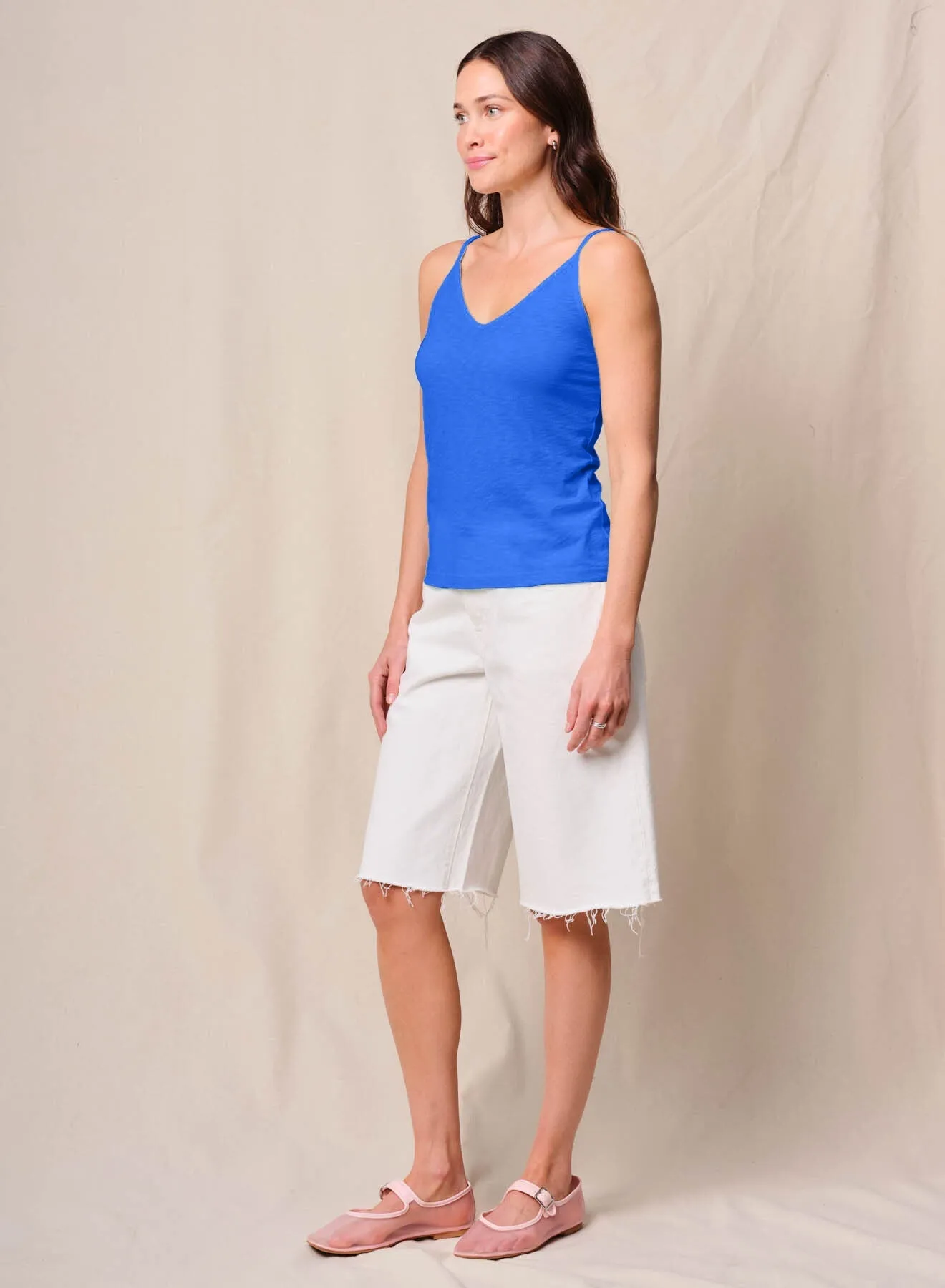 Supima Slub Jersey V-Neck Cami in Cobalt sold by Bailey 44 product image thumbnail 2