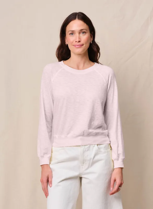 Supima Slub Jersey Raglan Sweatshirt Tee in Softest Pink sold by Bailey 44