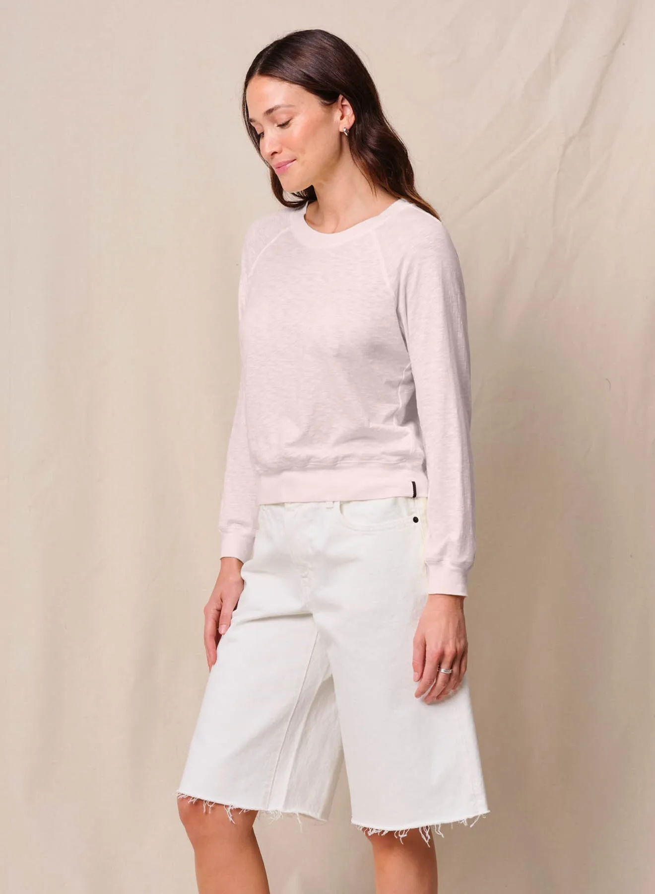 Supima Slub Jersey Raglan Sweatshirt Tee in Softest Pink sold by Bailey 44 product image thumbnail 2