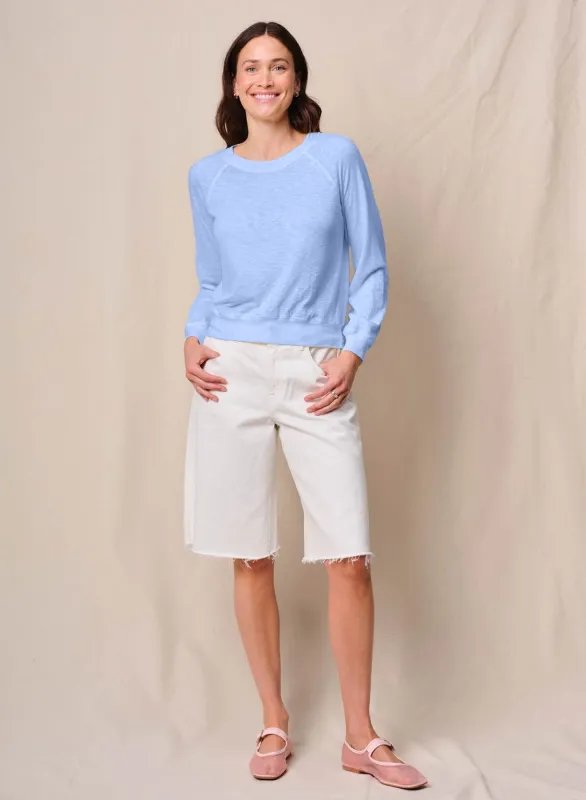 Supima Slub Jersey Raglan Sweatshirt Tee in Summer Sky sold by Bailey 44