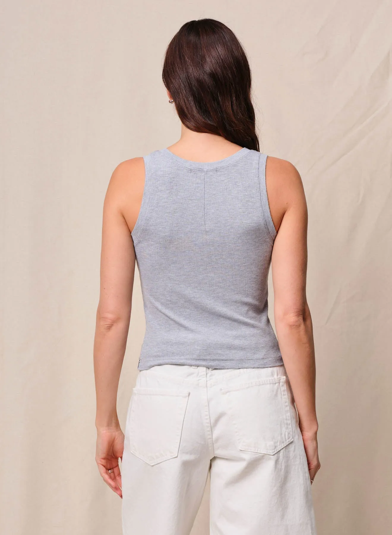 Fine 2X1 Rib Scoop Tank in Heather Grey sold by Bailey 44 product image thumbnail 4