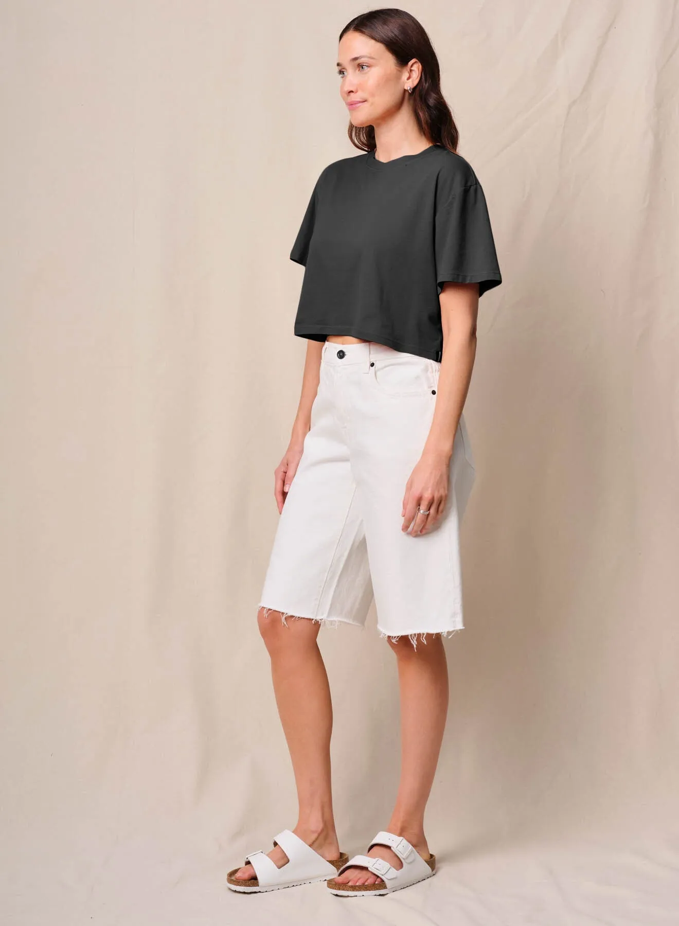 Cloud Jersey Cropped Boy Tee in Black sold by Bailey 44 product image thumbnail 3