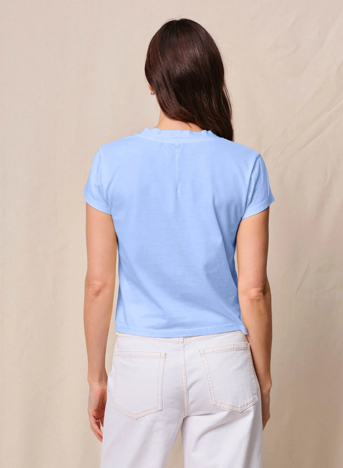 Cloud Jersey Short Sleeve V-Neck in Summer Sky sold by Bailey 44 product image thumbnail 2