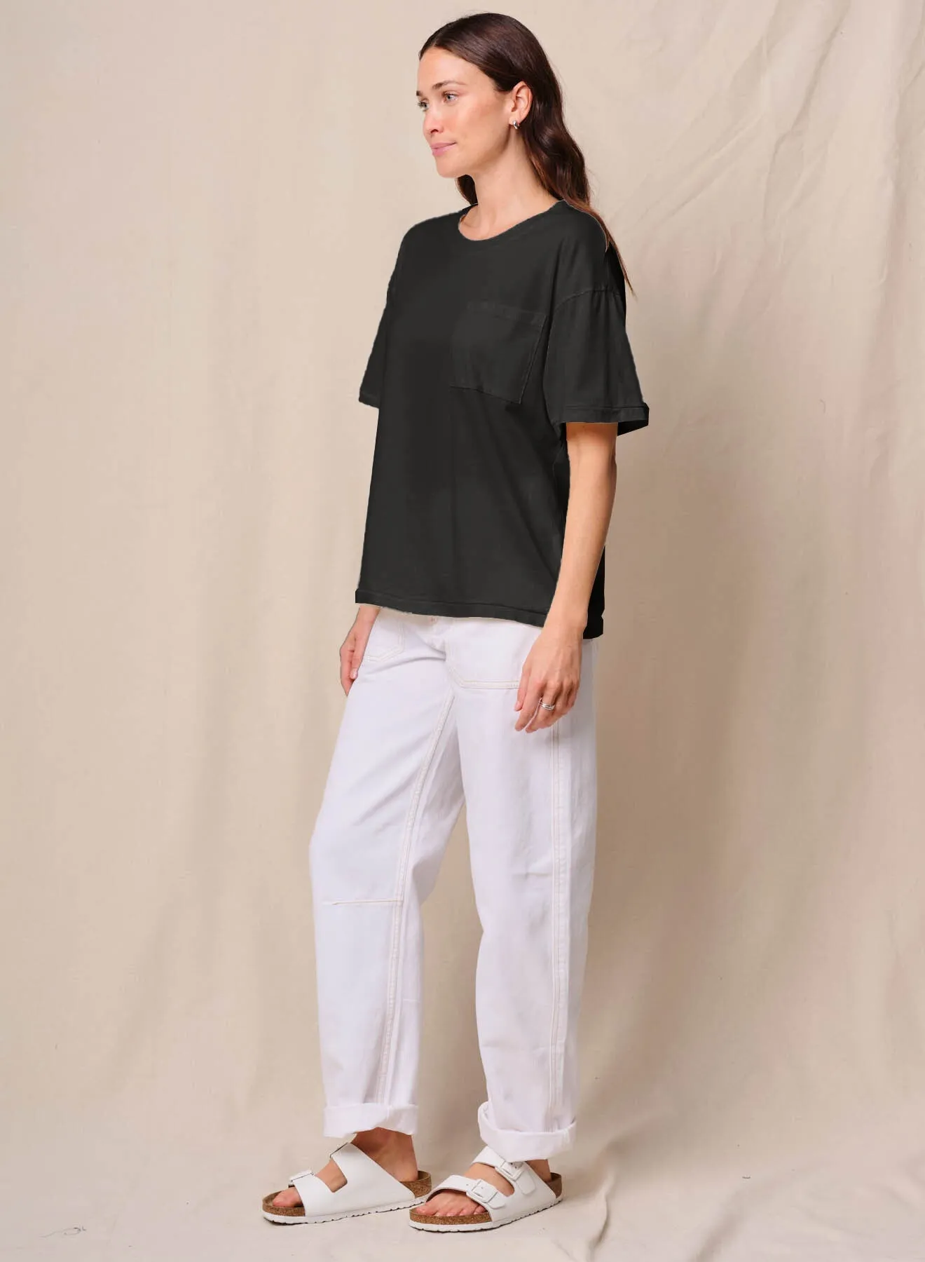 Cloud Jersey Oversized Pocket Tee in Black sold by Bailey 44 product image thumbnail 2