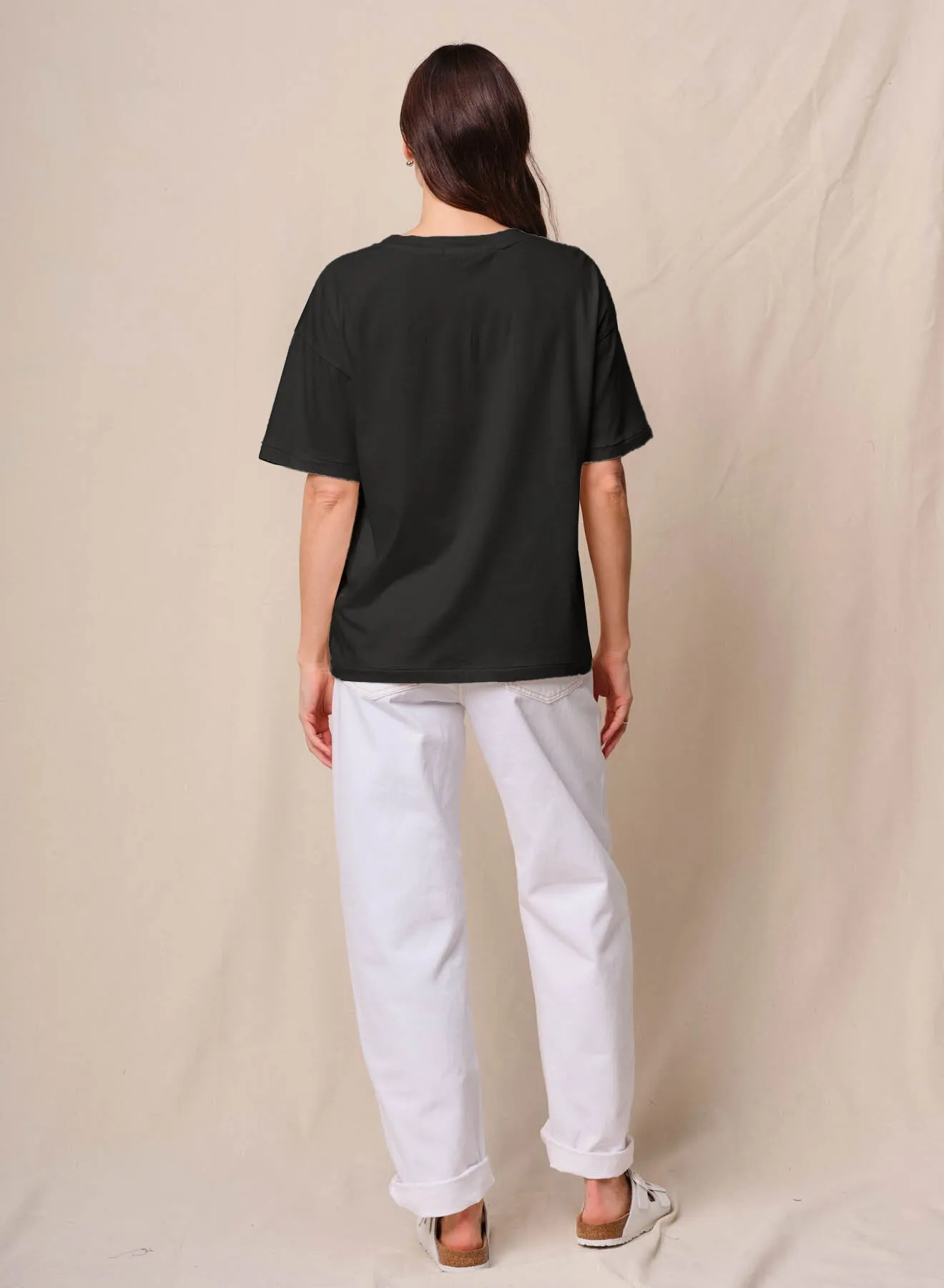 Cloud Jersey Oversized Pocket Tee in Black sold by Bailey 44 product image thumbnail 3