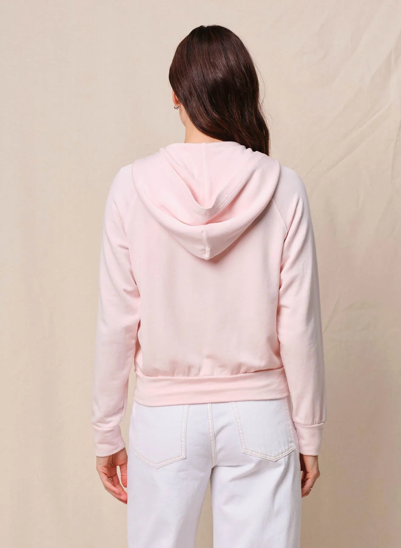 Softest Fleece Raglan Hood Zip Up in Softest Pink sold by Bailey 44 product image thumbnail 3