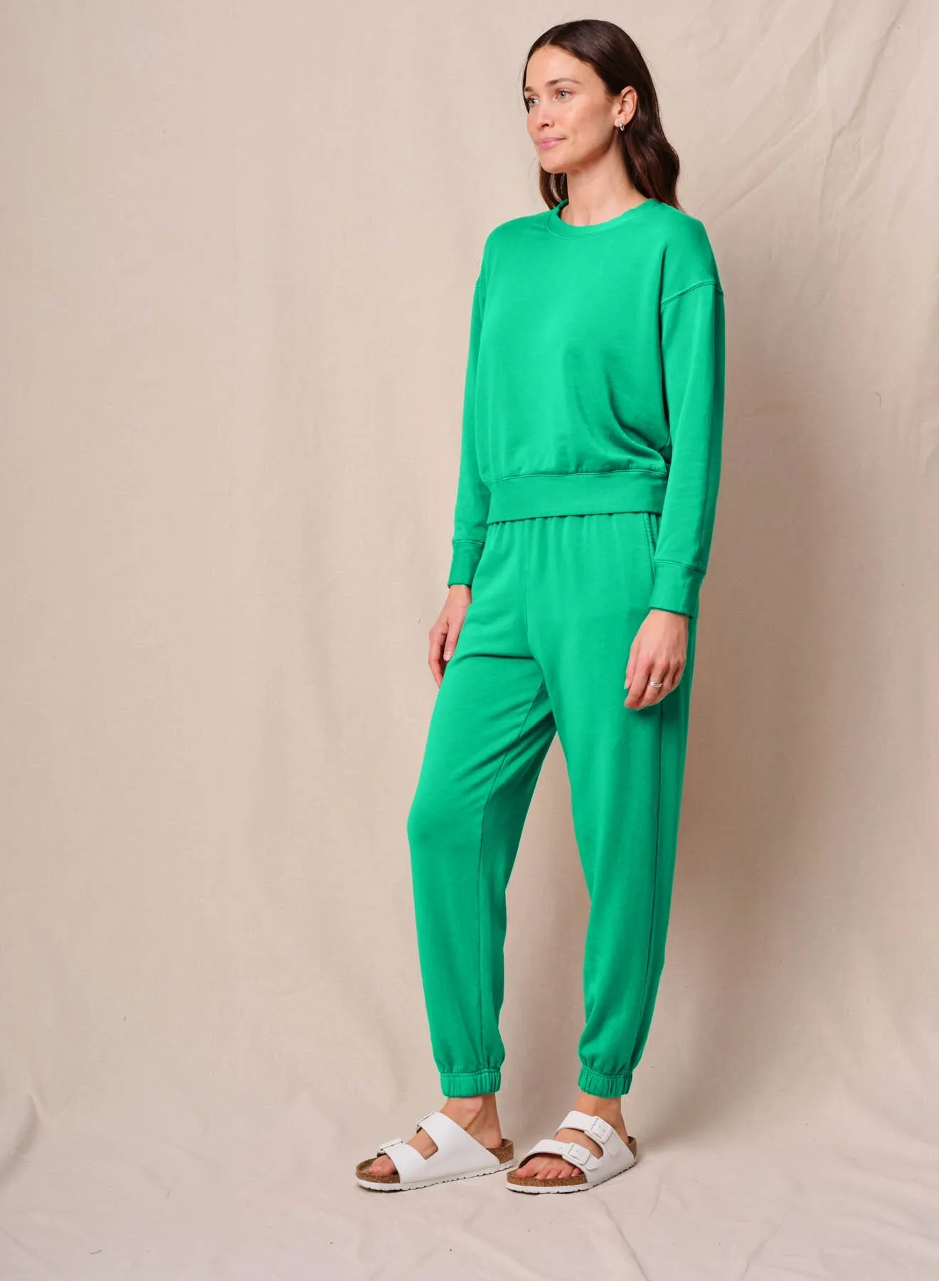 Softest Fleece Crewneck Pullover in Kelly Green sold by Bailey 44 product image thumbnail 2