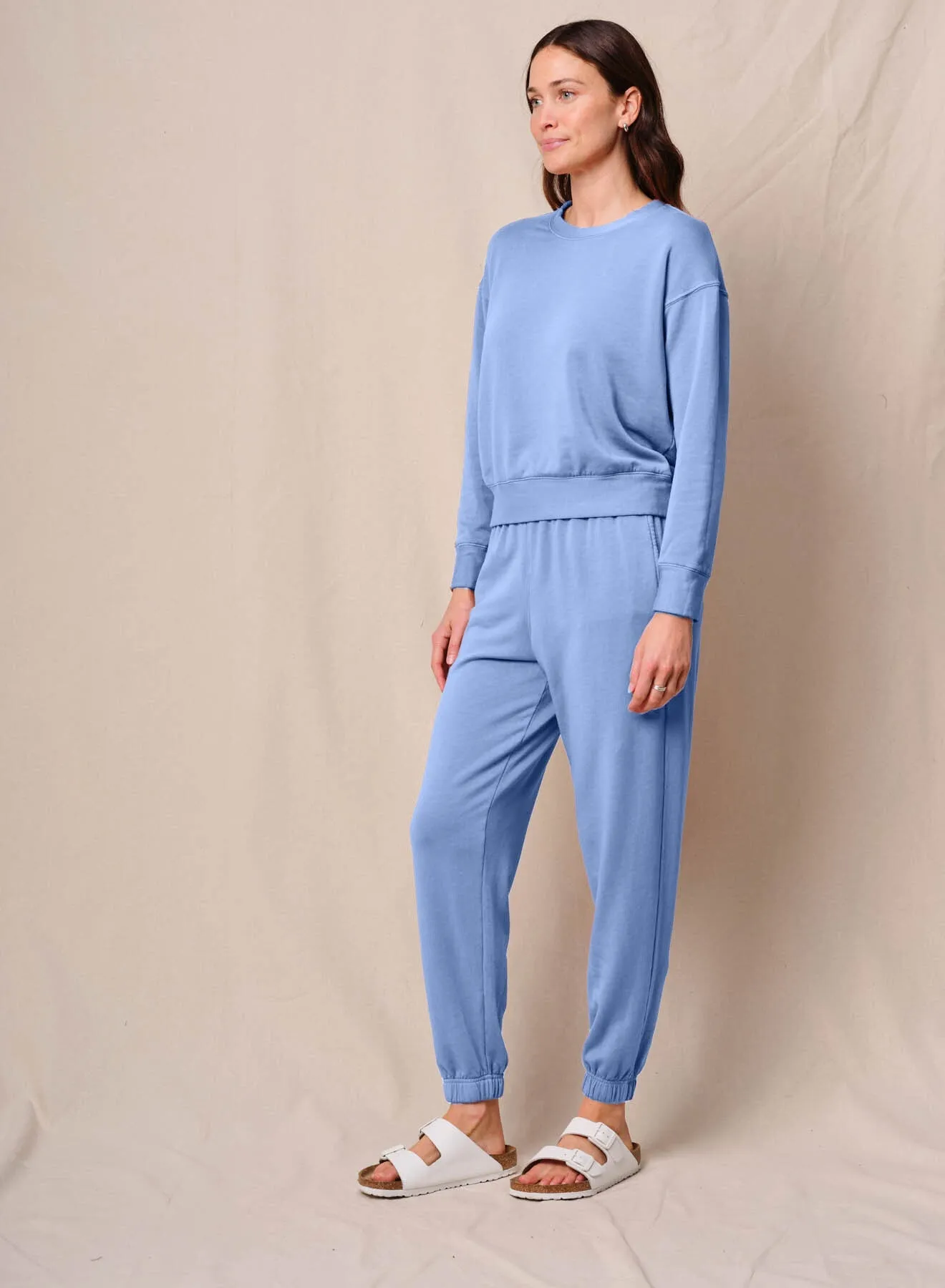 Softest Fleece Crewneck Pullover in Summer Sky sold by Bailey 44 product image thumbnail 2