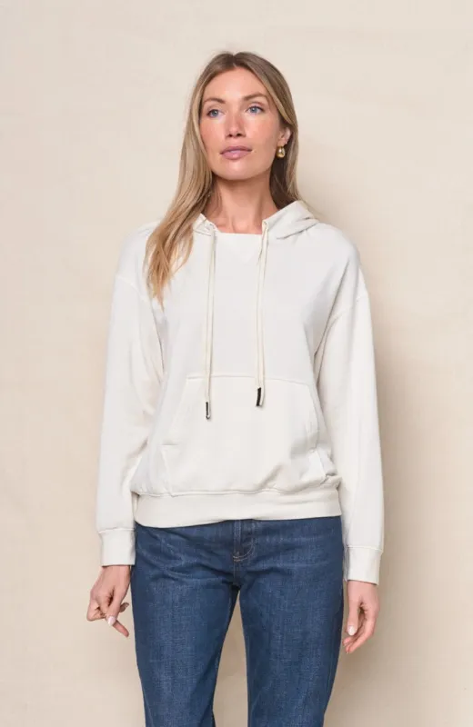 Softest Fleece Hood Pullover in Cream sold by Bailey 44