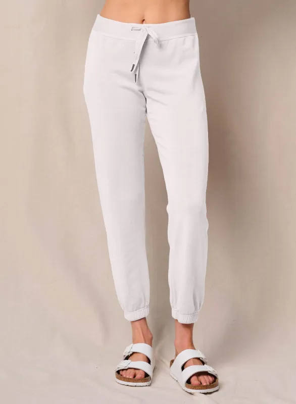 Softest Fleece Drawstring 3/4 Sweatpant in White sold by Bailey 44