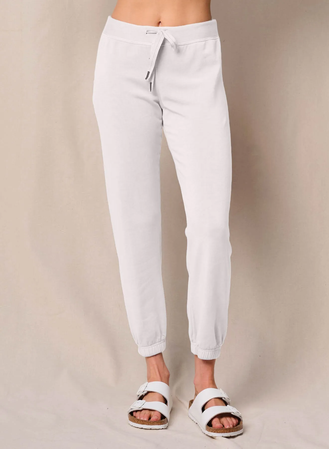 Softest Fleece Drawstring 3/4 Sweatpant in White sold by Bailey 44