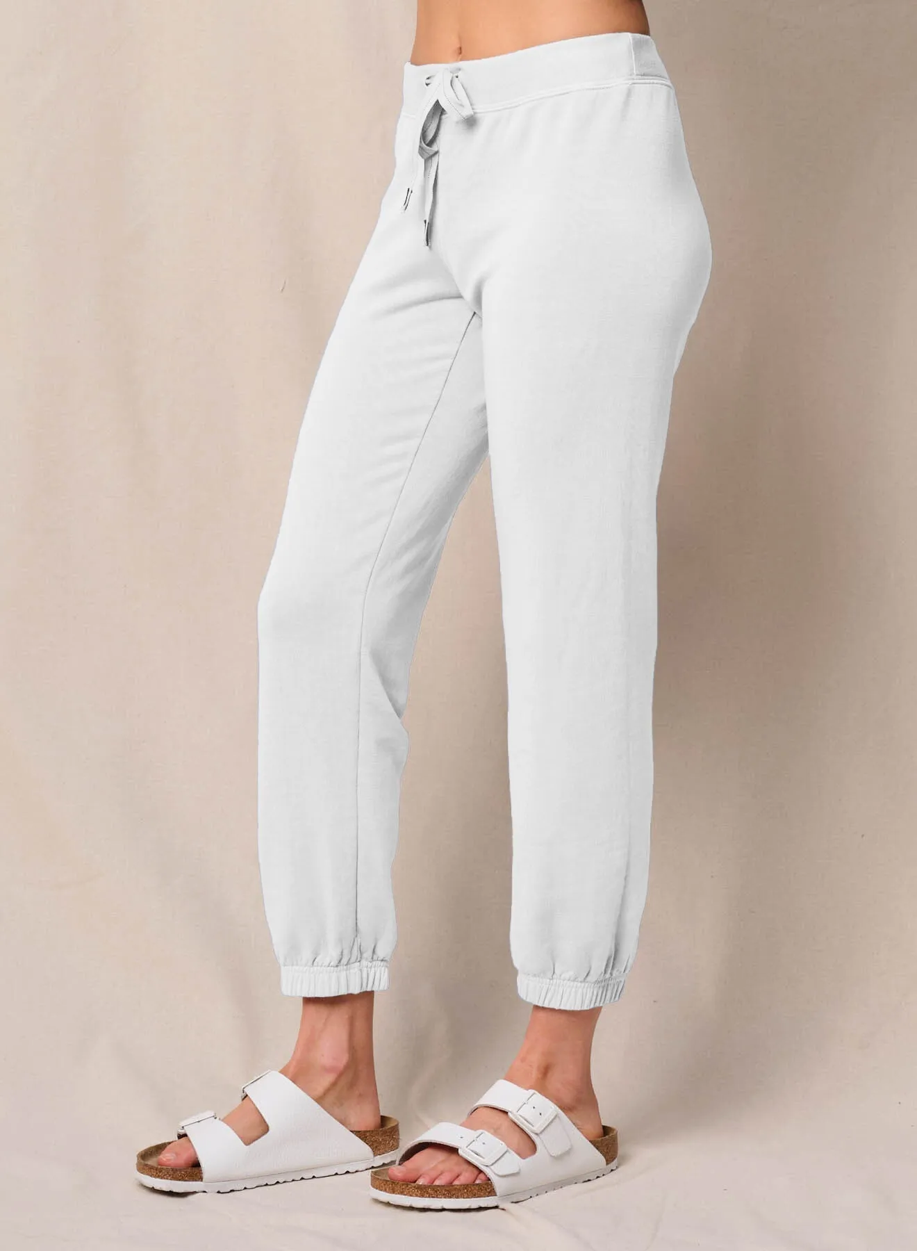 Softest Fleece Drawstring 3/4 Sweatpant in White sold by Bailey 44 product image thumbnail 2