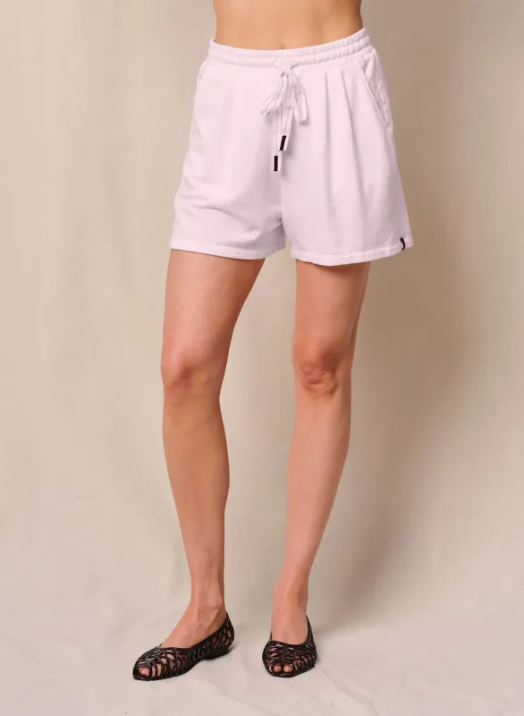 Softest Fleece Pleated Short in Softest Pink sold by Bailey 44