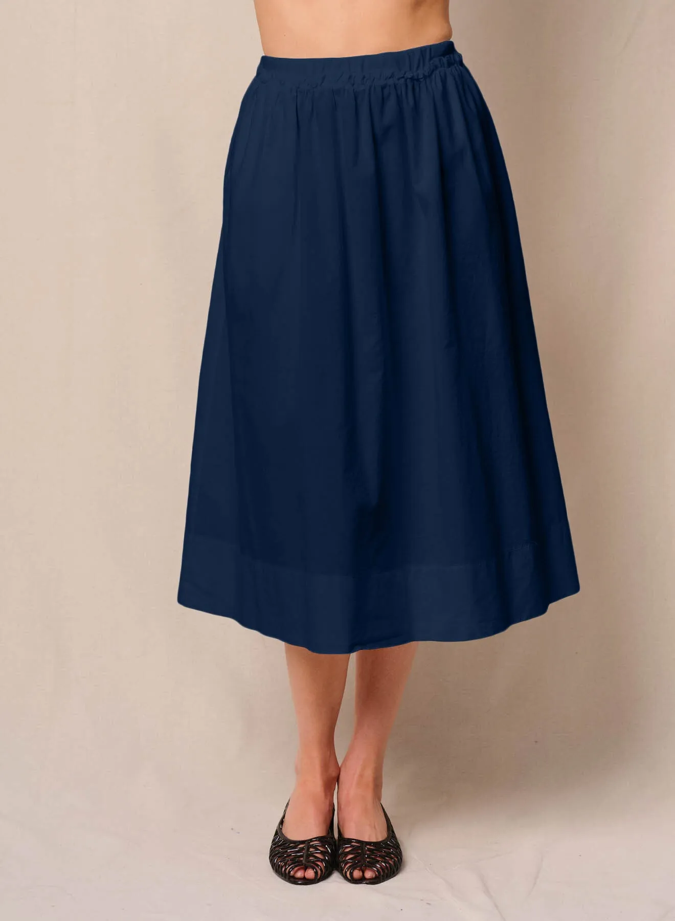 Voile Ribbed Waist Midi Skirt in New Navy sold by Bailey 44 product image thumbnail 2